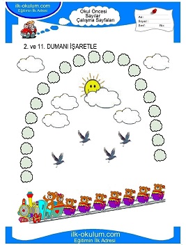 Çocuklar İçin Sayılar Çalışma Sayfaları 